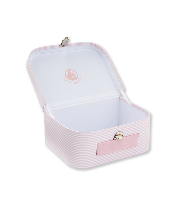 Valisette multi-usage &agrave; milleraies rose/blanc