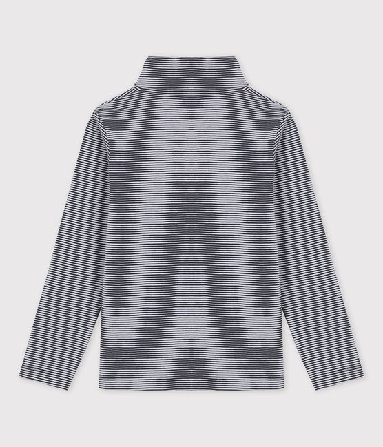 Sous-pull en coton enfant fille / garçon bleu SMOKING/blanc MARSHMALLOW