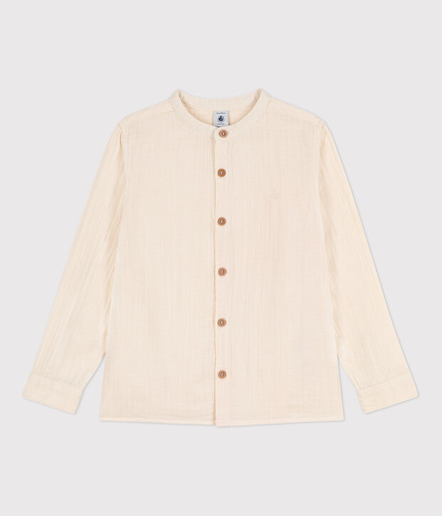 Chemise en gaze de coton enfant gar&ccedil;on &eacute;cru
