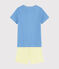 Pyjacourt citron petit garçon en coton bleu EDNA/écru MULTICO