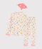 Pyjama déguisement flamand rose petite fille en côte rose FLEUR/blanc MULTICO