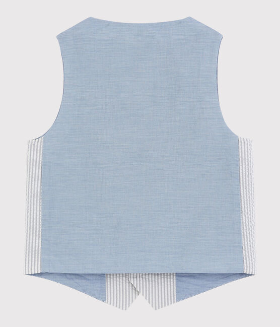 Gilet sans manches en seersucker enfant garçon gris GRIS/blanc MARSHMALLOW