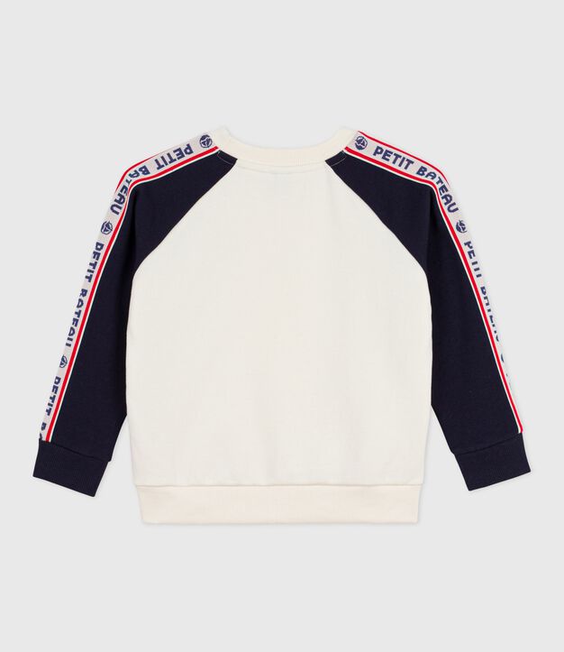 Sweatshirt enfant en coton blanc cass&eacute;