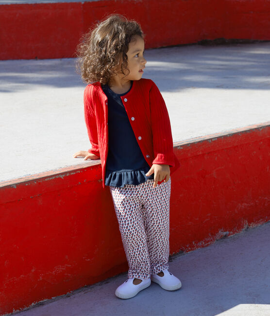 Cardigan en tubique matelassé bébé fille rouge TERKUIT