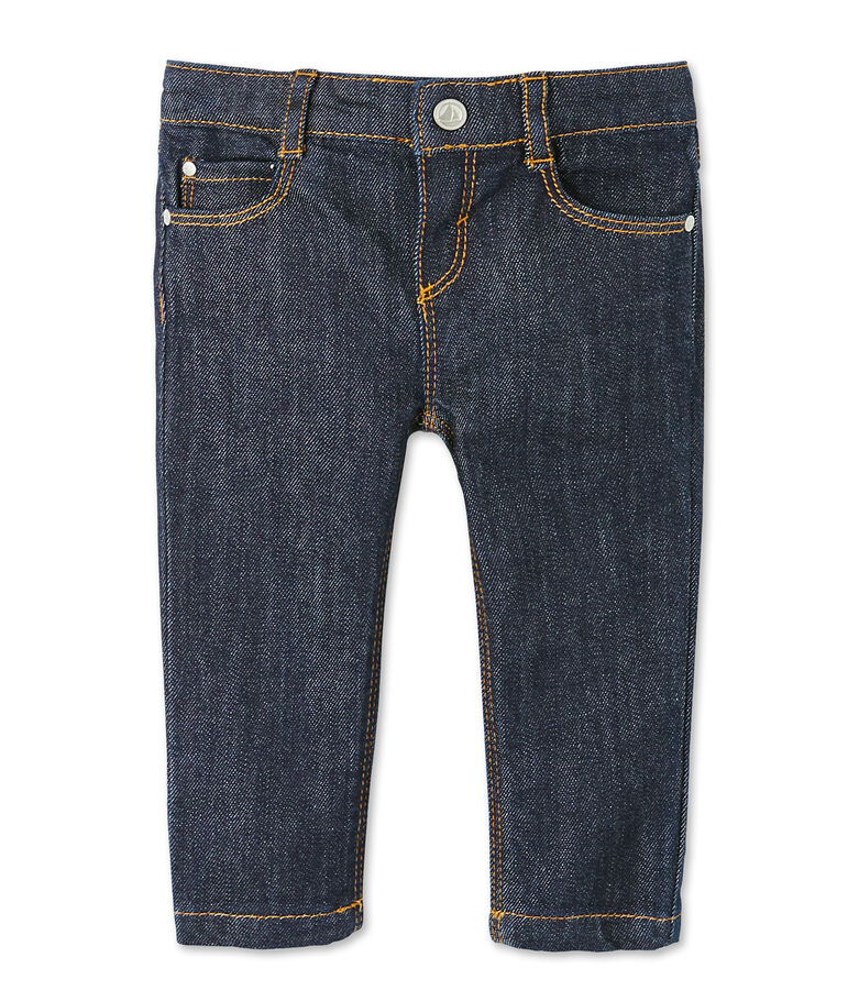 Pantalon slim b&eacute;b&eacute; mixte en jean bleu JEAN