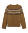 Pull enfant garçon marron BRINDILLE/blanc MULTICO