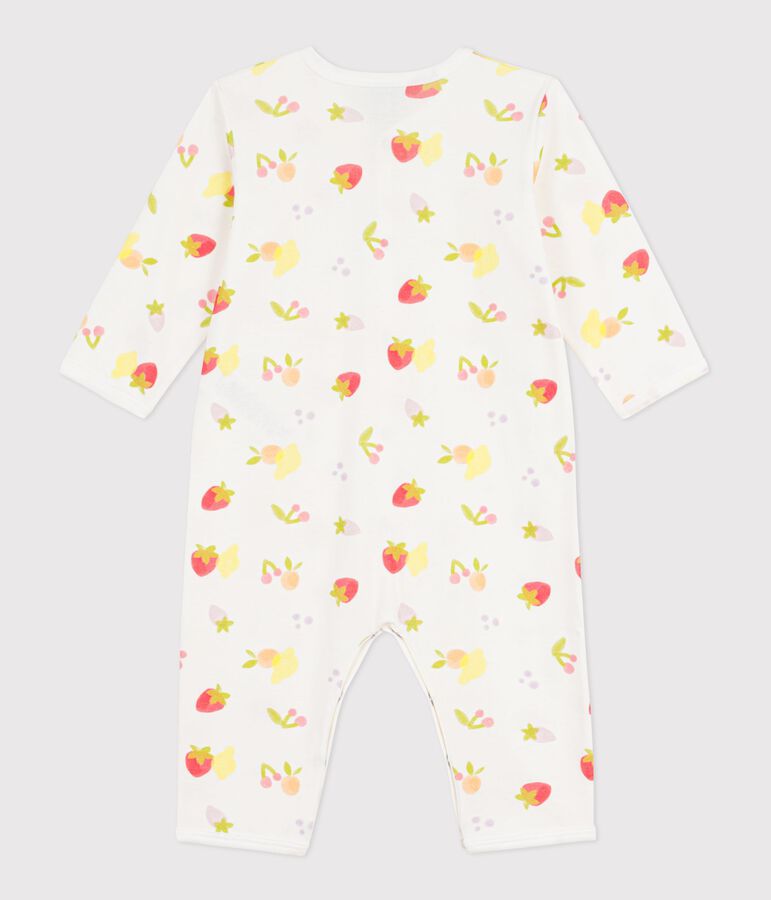 Pyjama b&eacute;b&eacute; en coton sans pieds imprim&eacute; fruits blanc MARSHMALLOW/blanc MULTICO