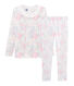Pyjama petite fille coupe très ajustée en côte