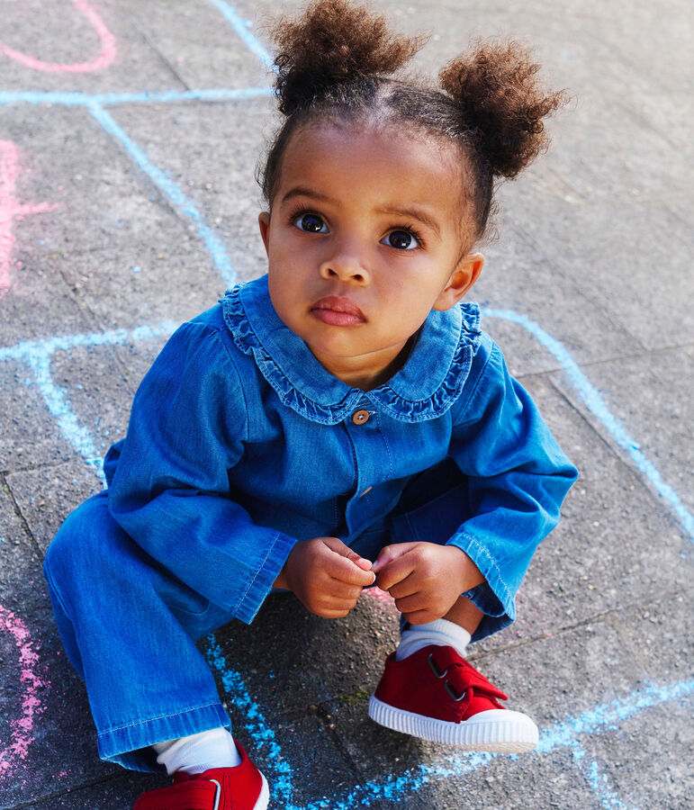 Blouse en denim l&eacute;ger b&eacute;b&eacute; bleu DENIM CLAIR