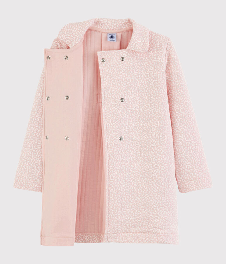 Manteau en tubique matelass&eacute; enfant fille rose