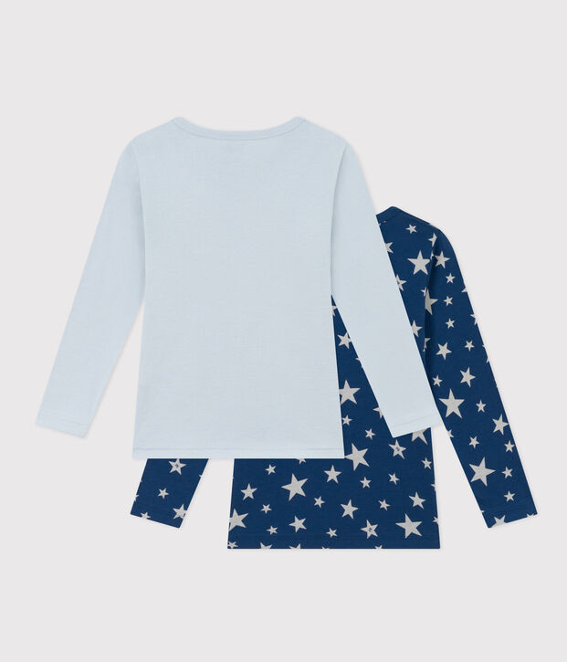 Lot de 2 tee shirts manches longues &eacute;toile en coton petit gar&ccedil;on multicouleur