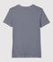 Tee-shirt L'ICONIQUE col V en coton bio Femme bleu SMOKING/blanc MARSHMALLOW