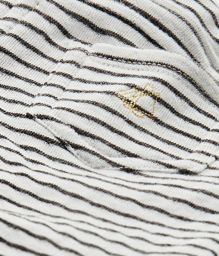 Pantalon b&eacute;b&eacute; gar&ccedil;on ray&eacute; blanc MARSHMALLOW/noir CITY