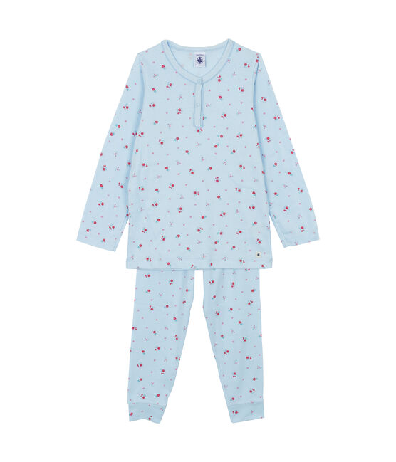 Pyjama fille bleu FRAICHEUR/blanc MULTICO