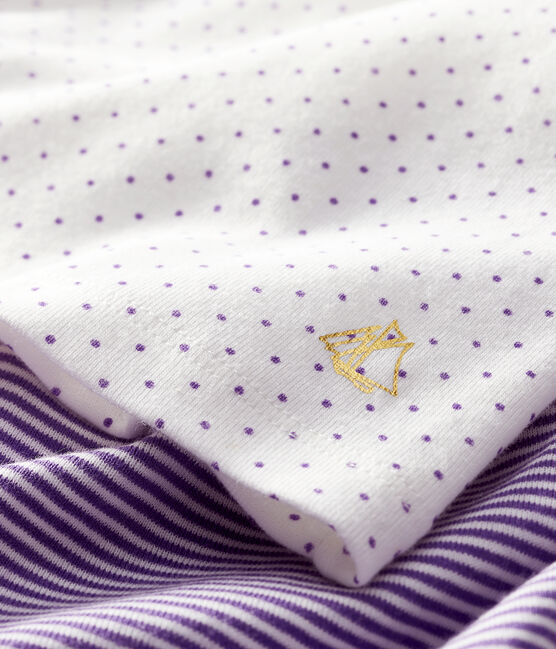 Ensemble deux pièces bébé fille violet REAL/blanc MARSHMALLOW