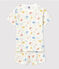 Pyjacourt singes en coton enfant blanc MARSHMALLOW/blanc MULTICO