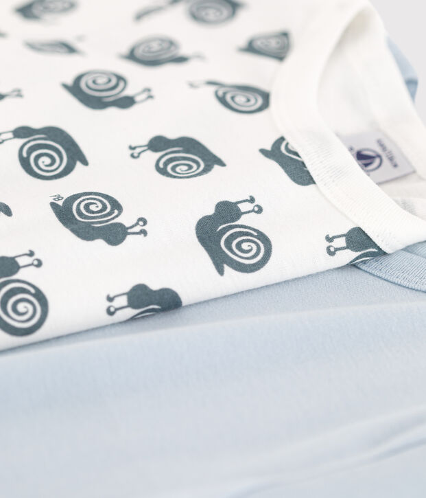 Lot de 2 tee-shirts manches longues escargots petit gar&ccedil;on en coton multicouleur