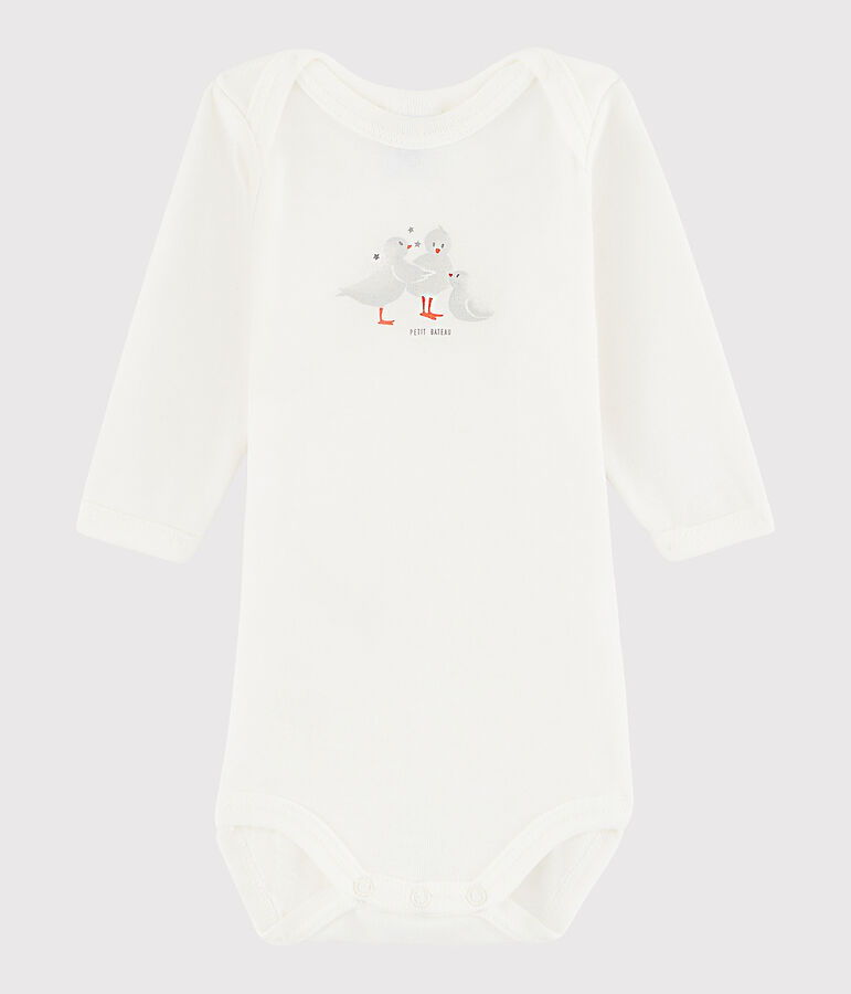 Body manches longues b&eacute;b&eacute; fille blanc