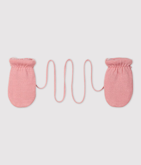 Moufles bébé doublée micropolaire rose CHARME