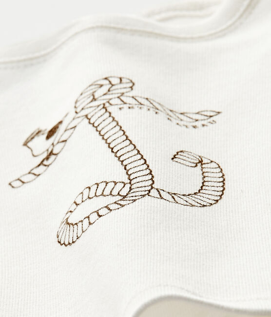 T-shirt bébé garçon manches courtes blanc MARSHMALLOW