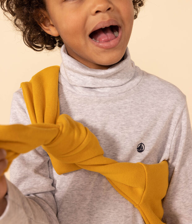 Sous-pull en coton enfant fille / gar&ccedil;on gris chin&eacute;