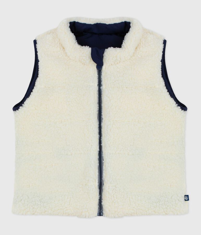 Doudoune b&eacute;b&eacute; sans manche r&eacute;versible bleu SMOKING/ MILK