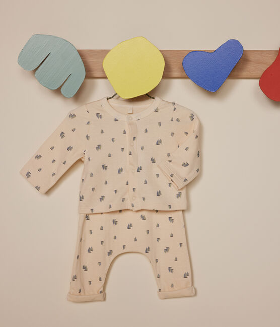 Ensemble 2 pièce en tubique bébé blanc AVALANCHE/ MULTICO