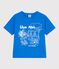 Tee-shirt enfant manches courtes en coton bleu DELPHINIUM