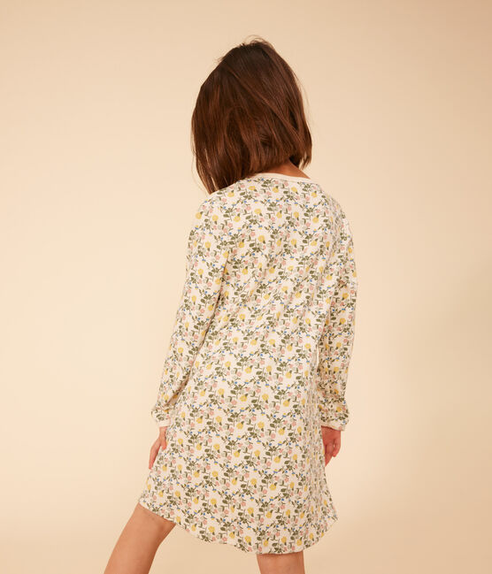 Chemise de nuit en coton motif fleurs enfant blanc AVALANCHE/ MULTICO