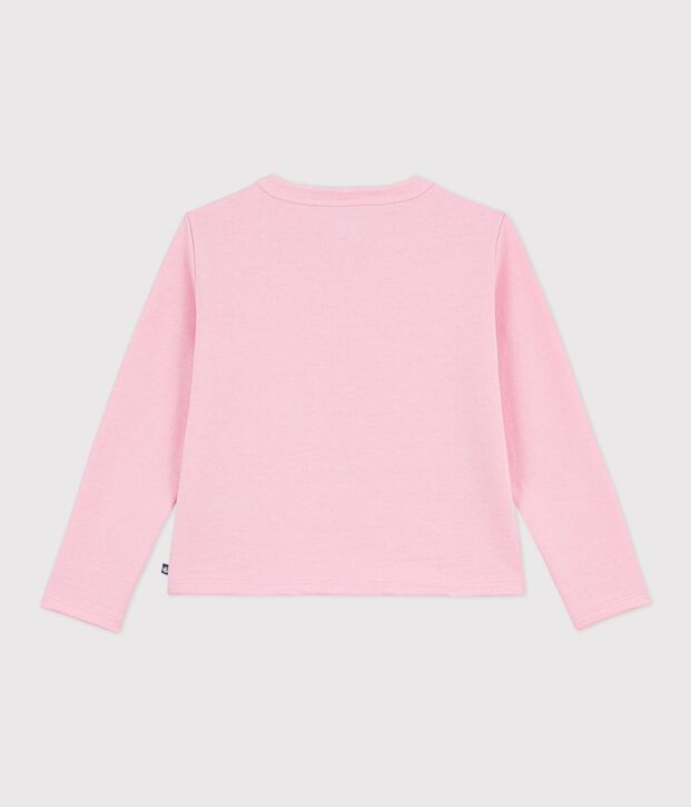 Cardigan enfant en coton uni rose clair