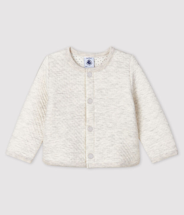Cardigan b&eacute;b&eacute; fille en tubique beige chin&eacute;