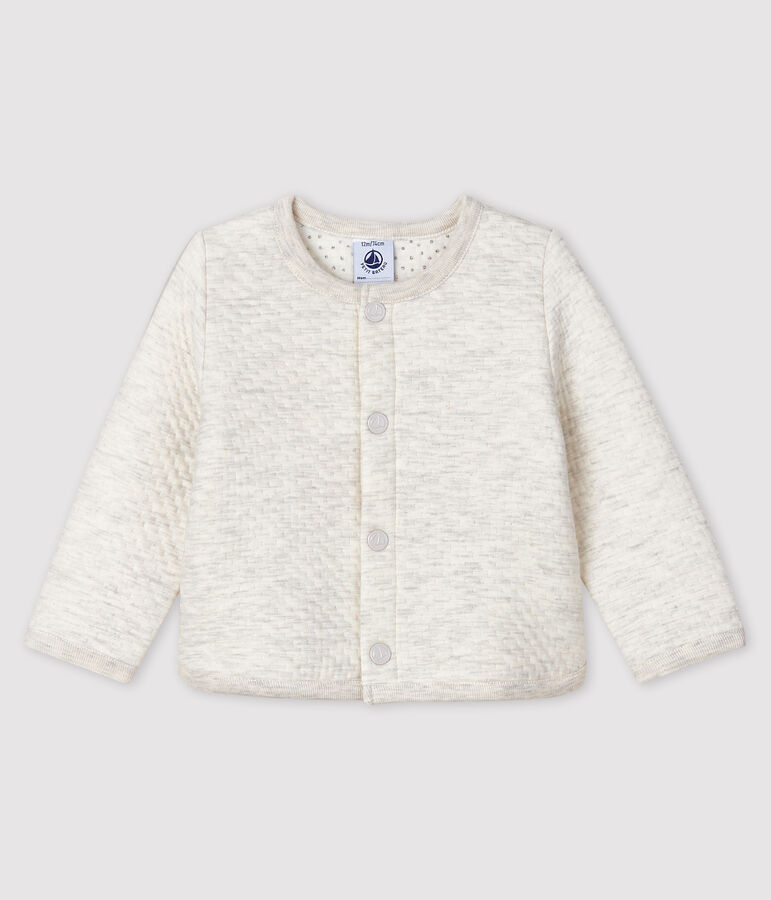 Cardigan b&eacute;b&eacute; fille en tubique beige