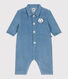 Combinaison longue bébé en velours uni, style pompiste
