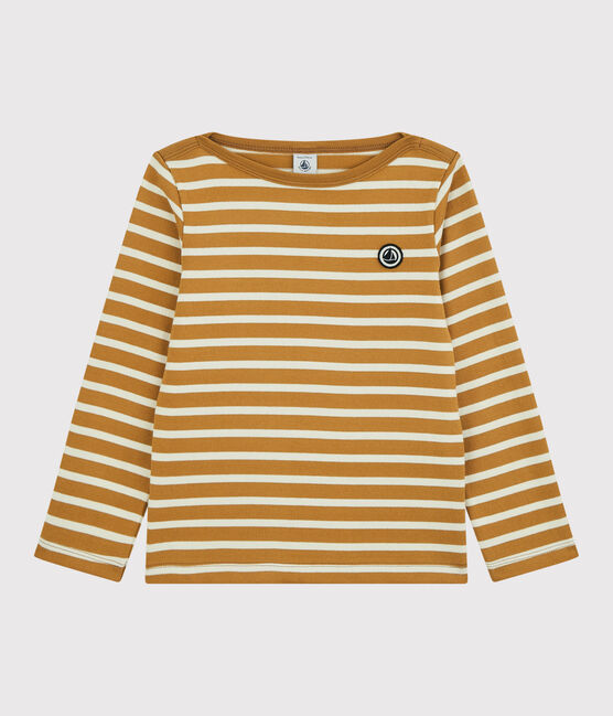 Marinière en coton enfant fille / garçon jaune ISTRE/blanc AVALANCHE
