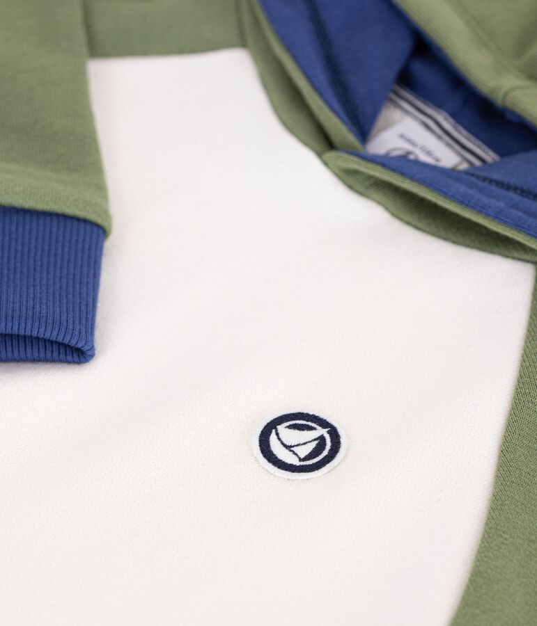 Sweatshirt &agrave; capuche enfant en coton MILK/ MULTICO