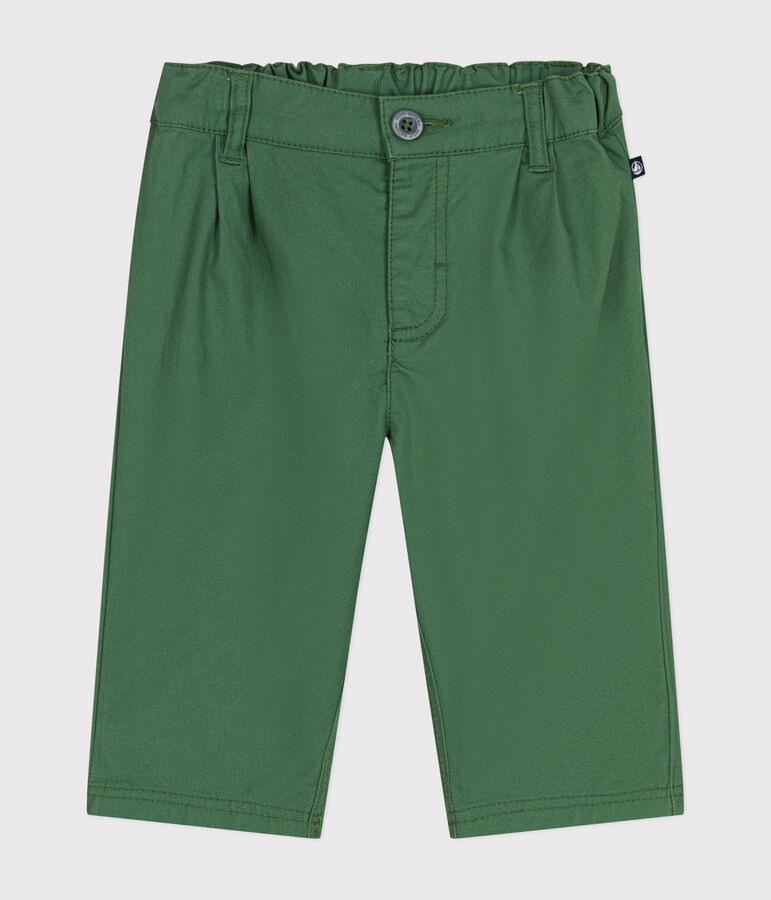 Pantalon en serge b&eacute;b&eacute; vert PALMERAIE