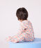 Pyjama bébé en velours imprimé fleuri blanc MARSHMALLOW/blanc MULTICO