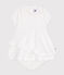 Robe et bloomer en coton piqué bébé blanc ECUME