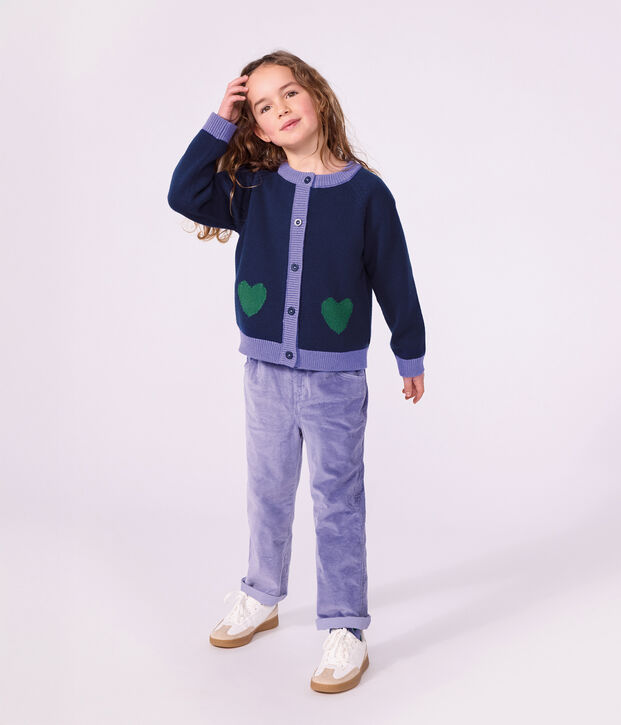 Pantalon enfant en velours violet