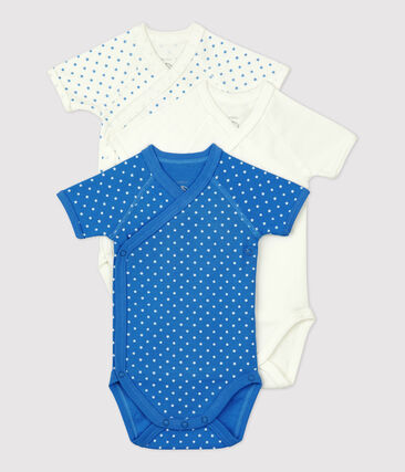 Body bébé bleu/blanc coton Bio 24 mois PETIT BATEAU : le lot de 3