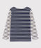 Tee-shirt manches longues en jersey enfant fille blanc MARSHMALLOW/bleu SMOKING