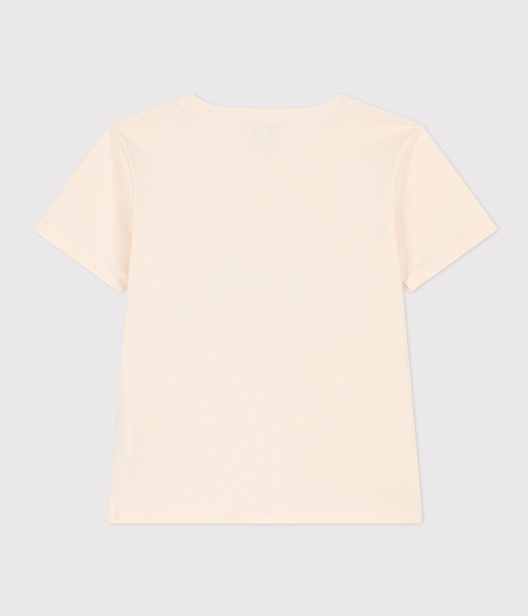 Tee-shirt manches courtes en coton enfant gar&ccedil;on &eacute;cru