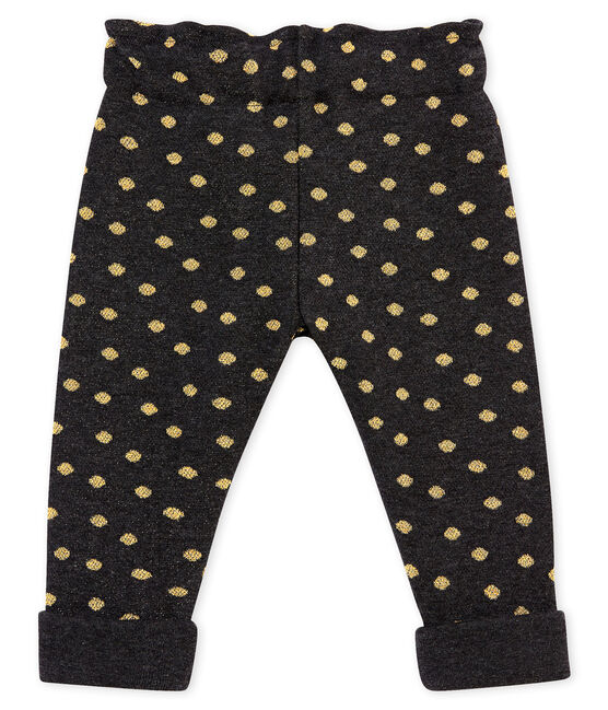 Pantalon bébé fille imprimé pois dorés noir CITY/jaune DORE
