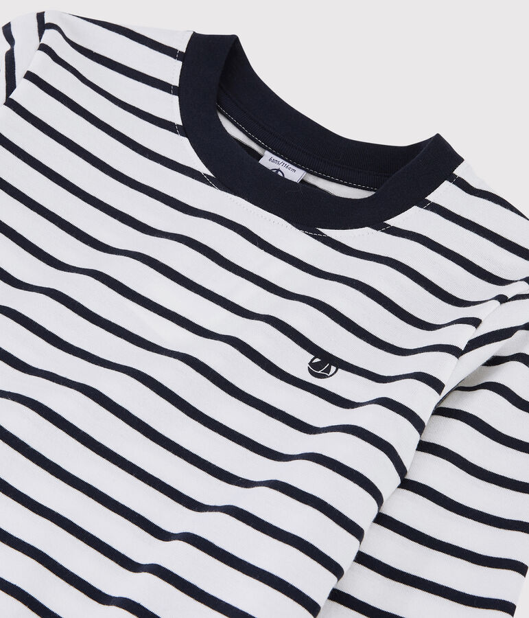Tee-shirt en jersey enfant fille - gar&ccedil;on blanc/bleu