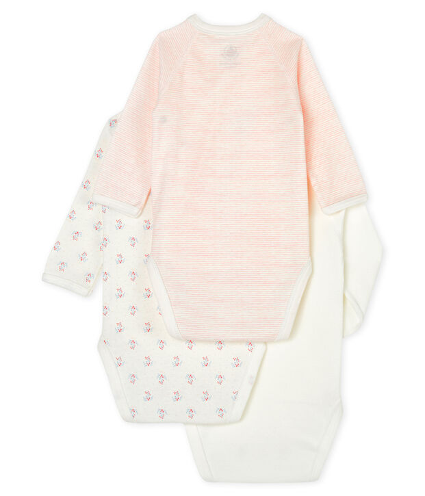 Trio de bodies naissance manches longues b&eacute;b&eacute; multicouleur