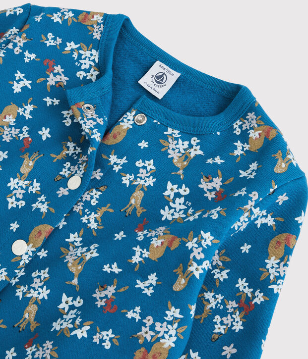 Cardigan en molleton enfant fille bleu/multicouleur