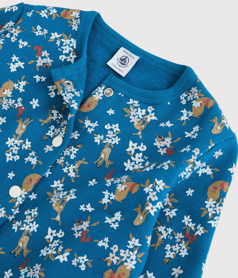 Cardigan en molleton enfant fille bleu/multicouleur