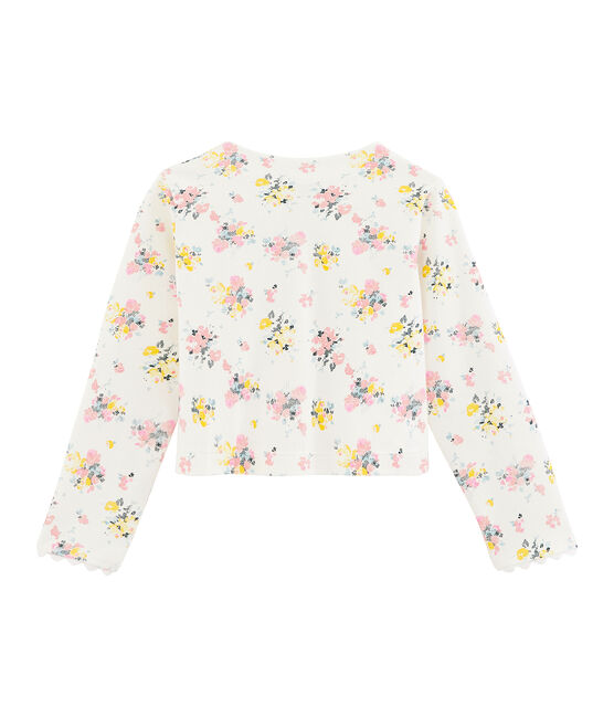 Cardigan enfant fille blanc MARSHMALLOW/blanc MULTICO