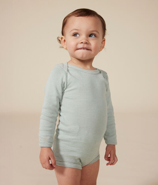 Lot de 3 bodies manches longues coeurs bébé en coton variante 1