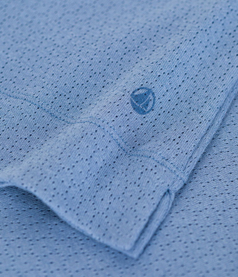 Chemise de nuit en coton ajour&eacute; femme bleu BEACH